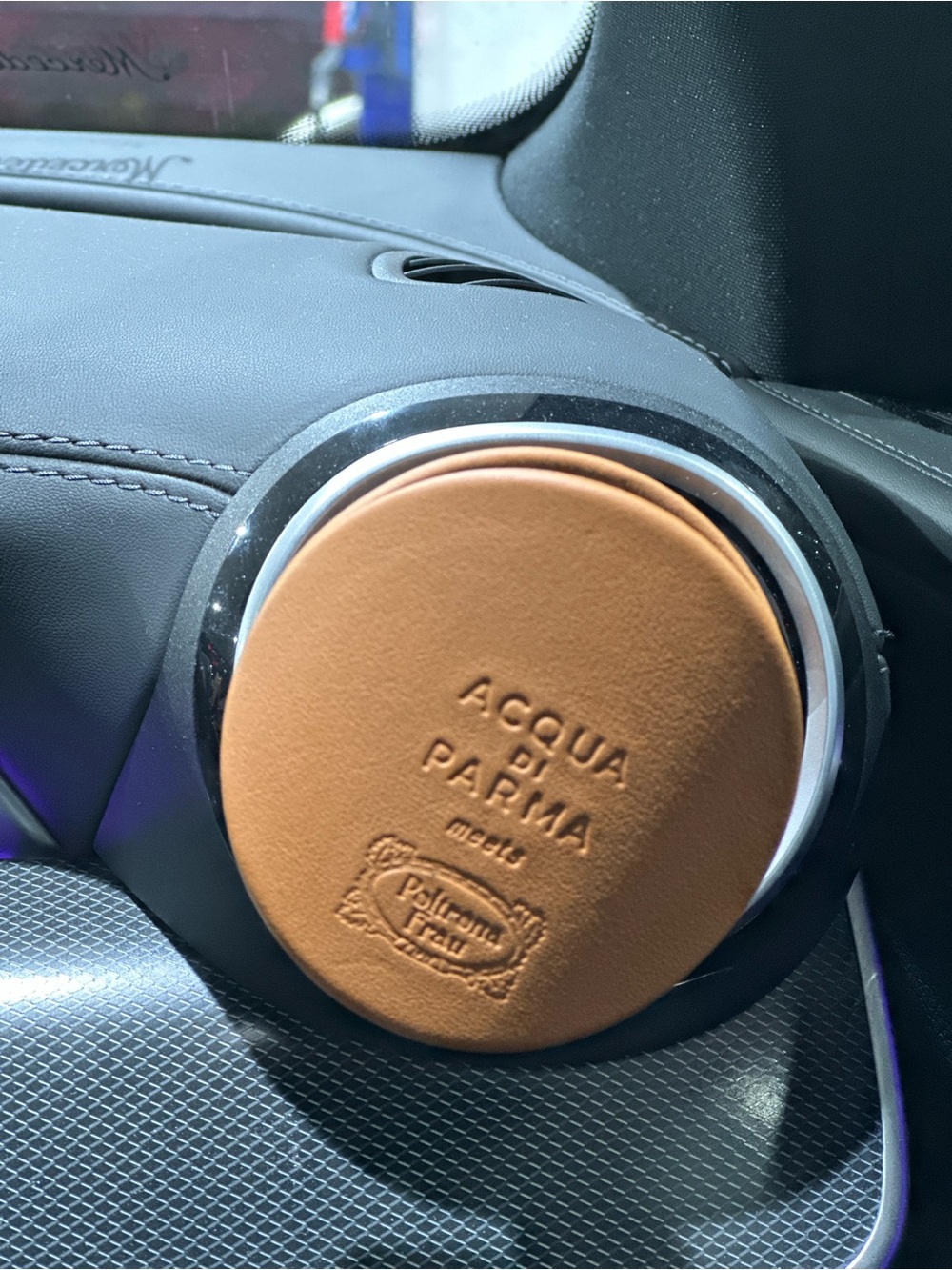 Acqua Di Parma Brown Leather Car Scent Diffuser Case (without insert)